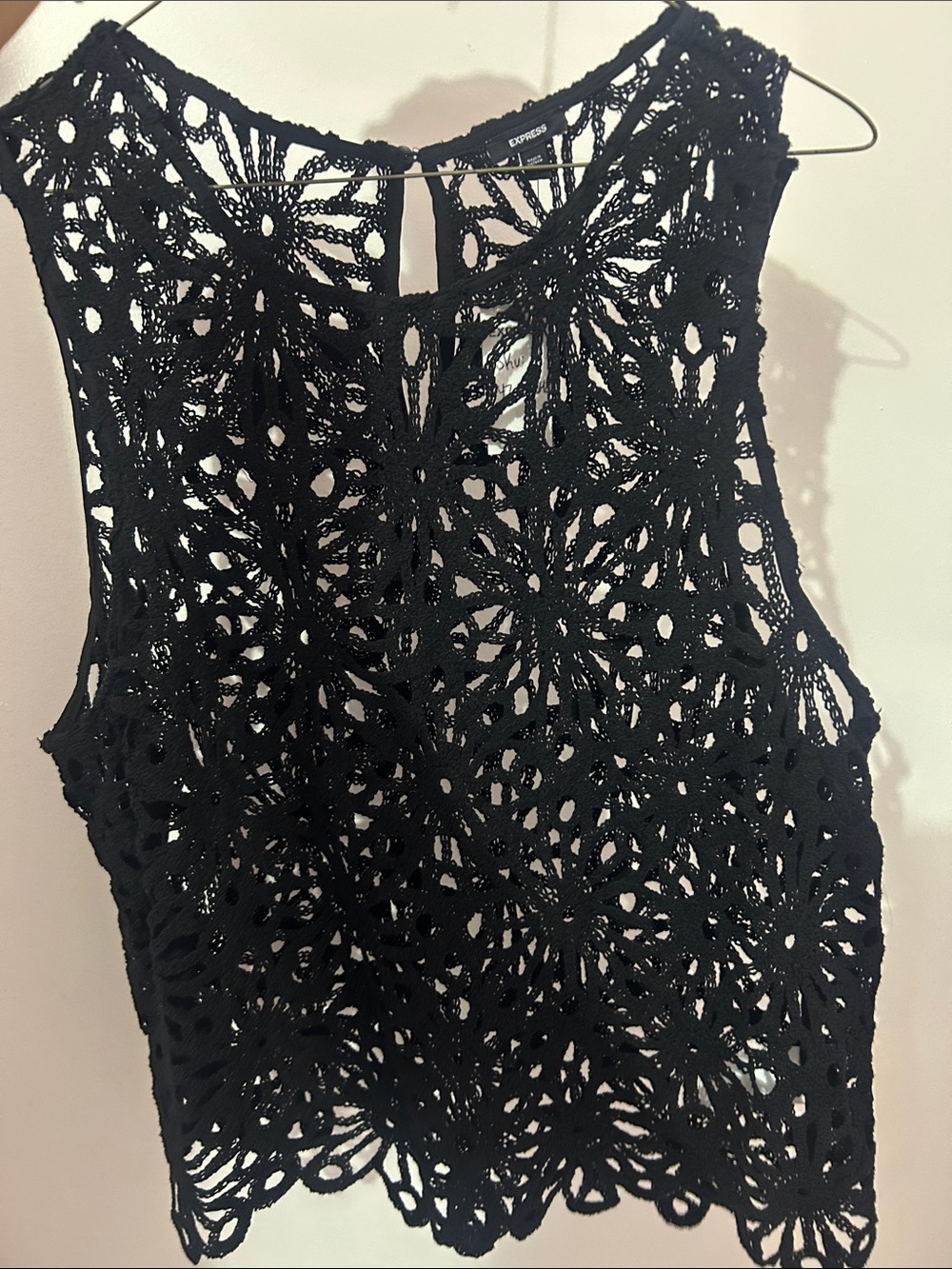 Express Crochet Black Top